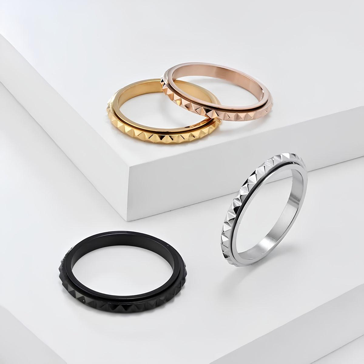 Prism Citadel Spinner Ring | Titanium Steel