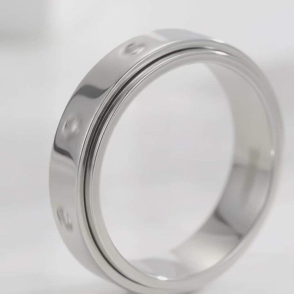 The Galaxy Spinner Ring | Titanium Steel