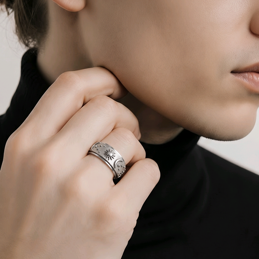 Celestial Spinner Ring | Titanium Steel