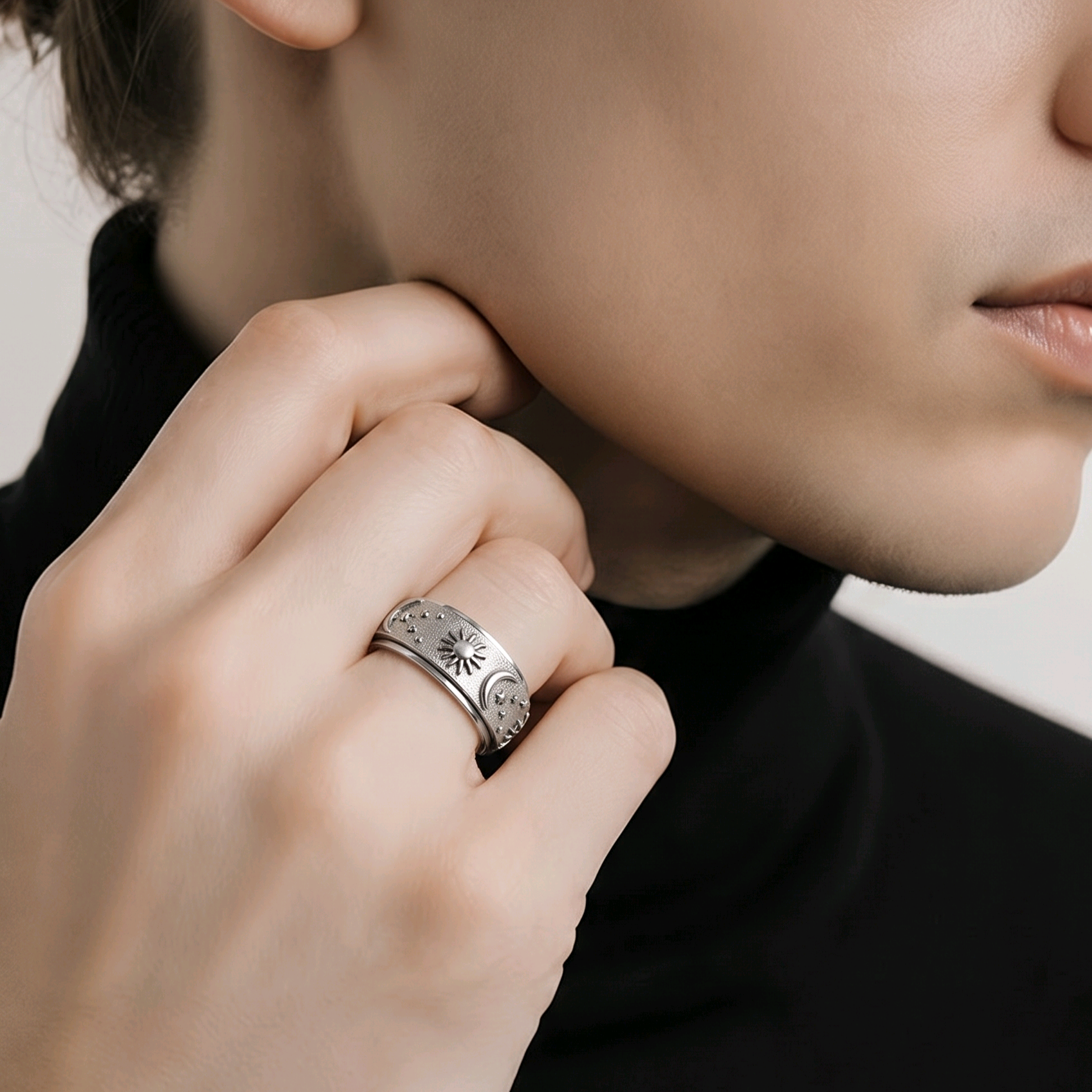 Celestial Spinner Ring | Titanium Steel